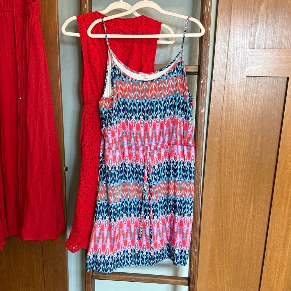 Pixley Pink and Blue Geometric Sundress